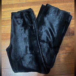 Parameter Black velvet wide leg pants